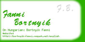 fanni bortnyik business card